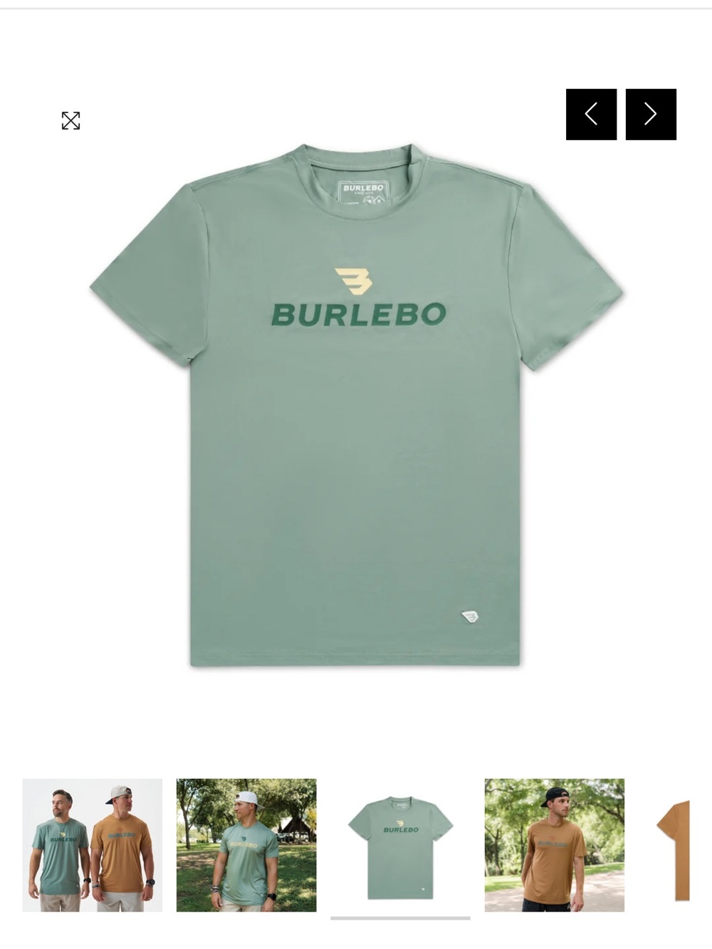 BURLEBO Sage Green Logo Short Sleeve Tee